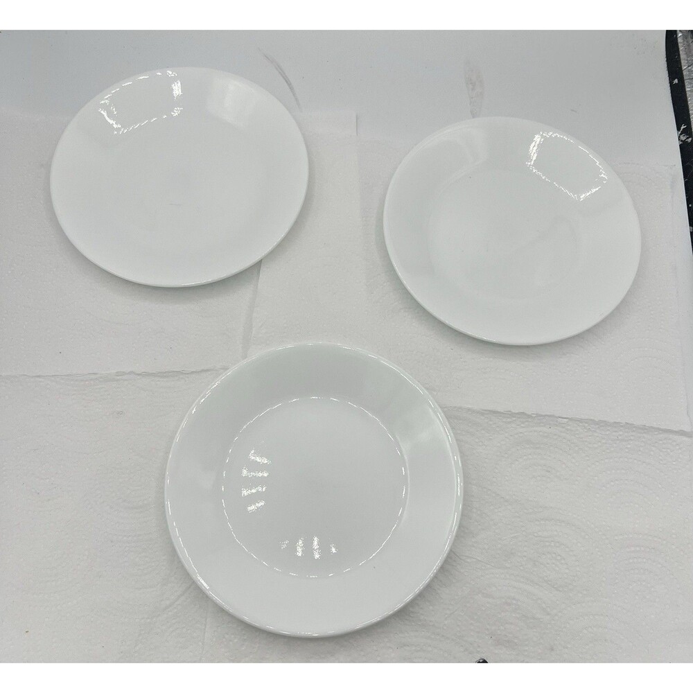 3 Corelle 6-3/4” White Bread Plates
